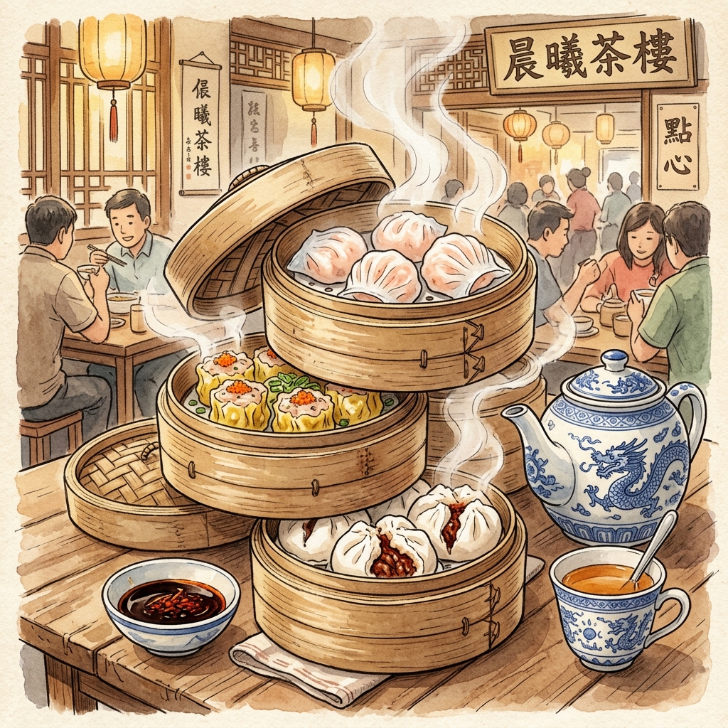 Dimsum Quảng Đông: Nghệ Thuật Uống Trà Buổi Sáng (Yum Cha)