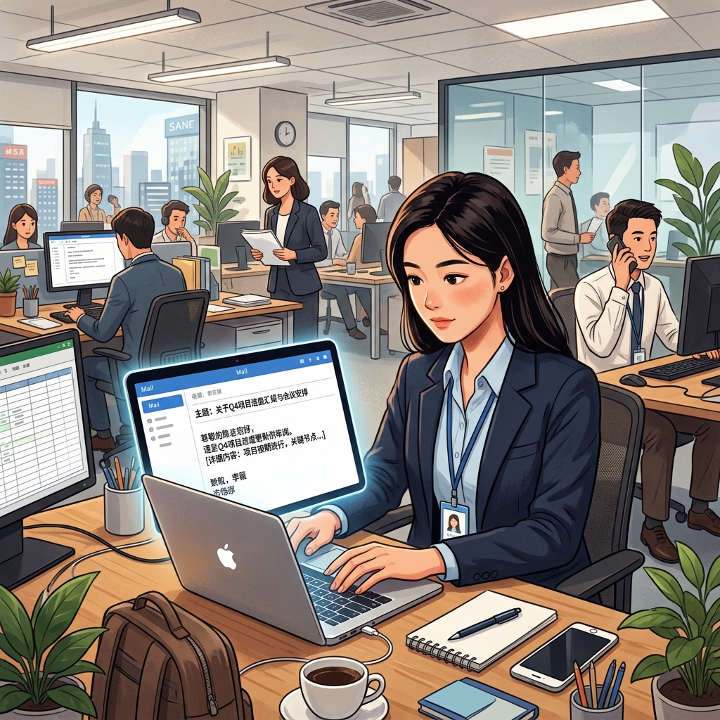 Học Tiếng Trung Qua Tình Huống Công Sở (Office Survival): Cách Viết Email Và Báo Cáo Chuẩn Mực