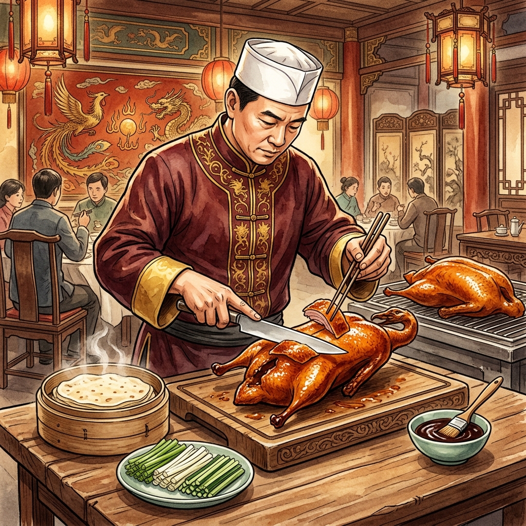 Vịt Quay Bắc Kinh (Peking Duck): Kiệt Tác Ẩm Thực Cung Đình Triều Thanh