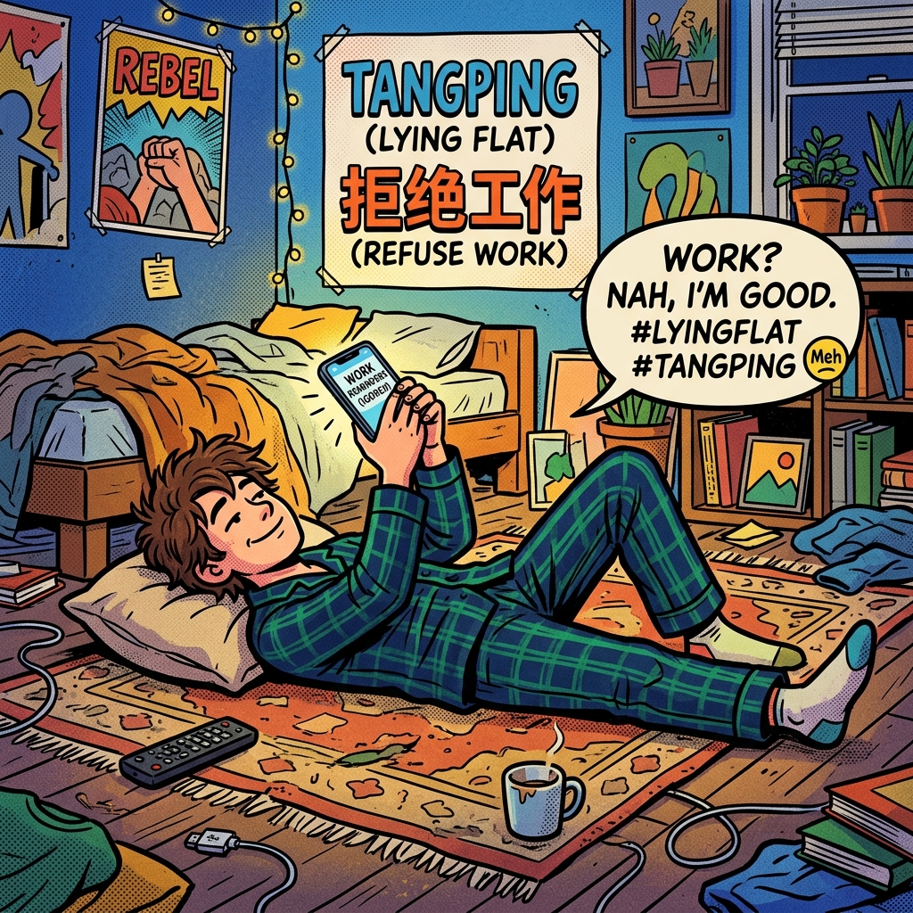 Nằm Thẳng (Tangping - Lying Flat): Trào Lưu Từ Bỏ Phấn Đấu Của Gen Z