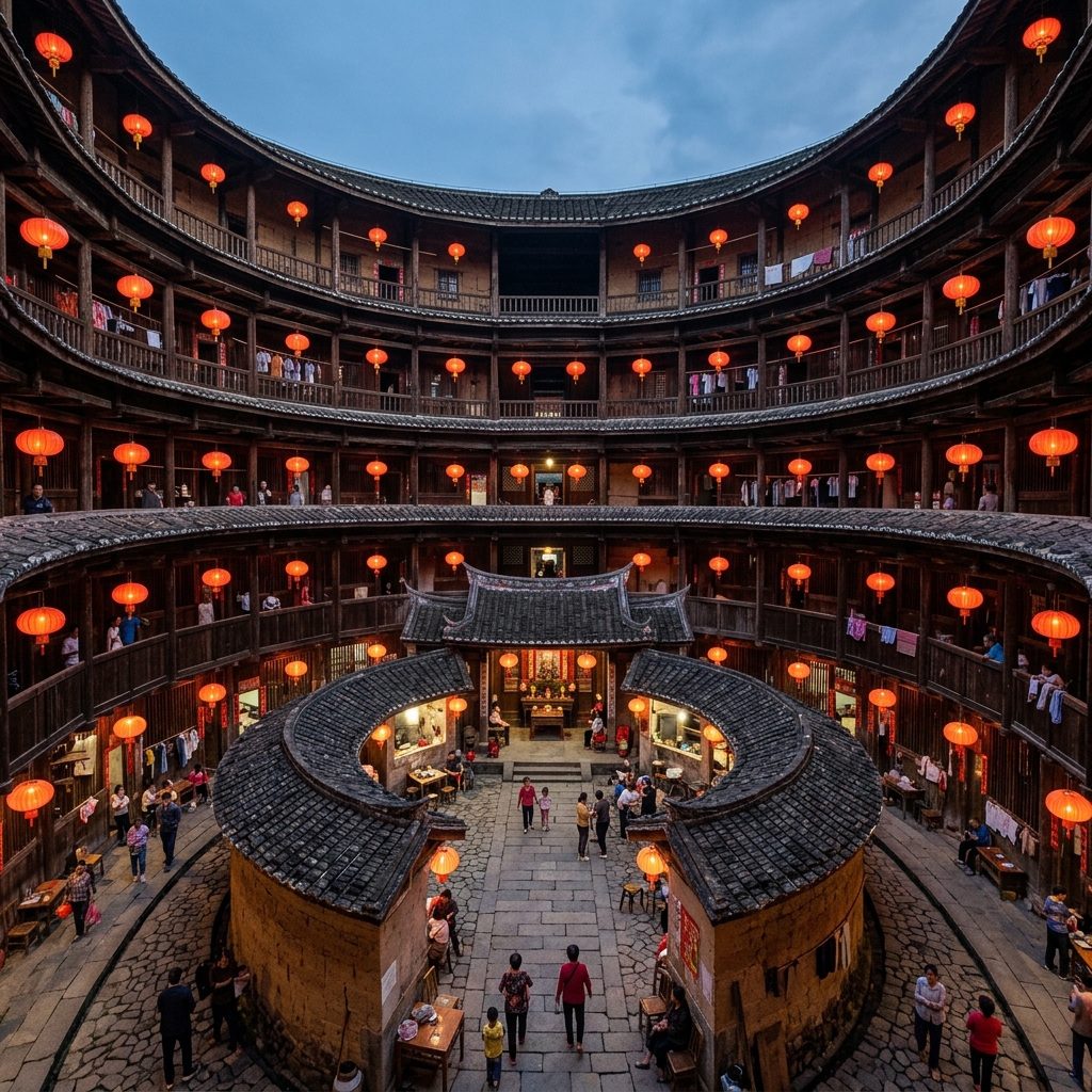 Thổ Lâu Phúc Kiến (Fujian Tulou): Pháo Đài Bằng Đất Của Người Khách Gia