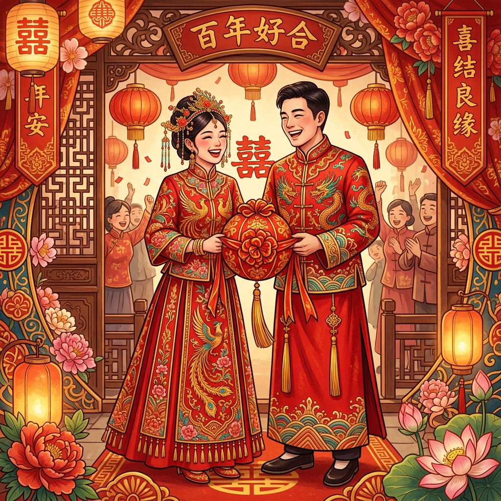 Áo Khỏa (Xiuhefu/Longfeng Gua): Bí Mật Về Áo Cưới Đỏ Của Trung Quốc